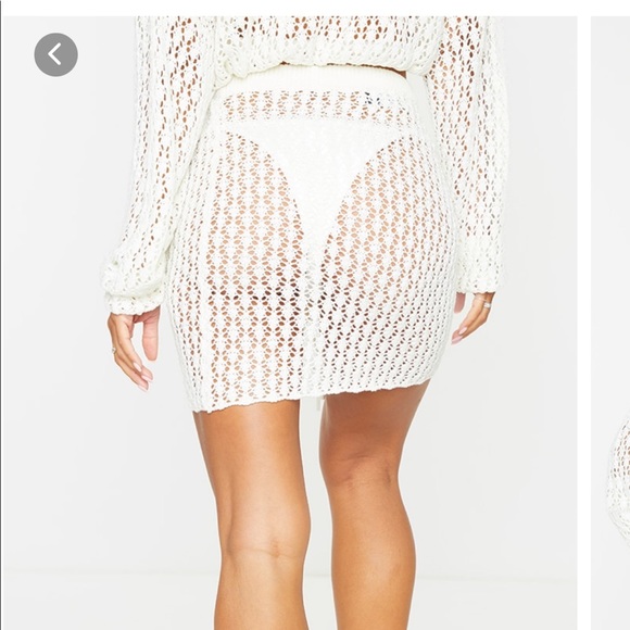 Cream Crochet Beach Cover Up - Picture 3 of 7